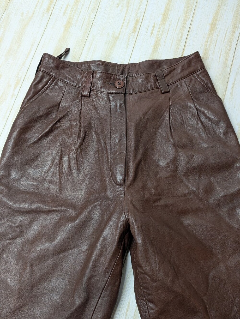 Vintage Michael Hoban For North Beach High Waist Leather Pants Sz 5